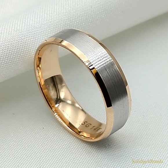 10 K Gold wedding Band 6mm , white gold, yellow gold, rose gold, engagement - Picture 1 of 7